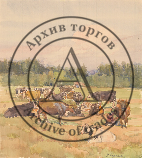 4 акварели «Коровы»