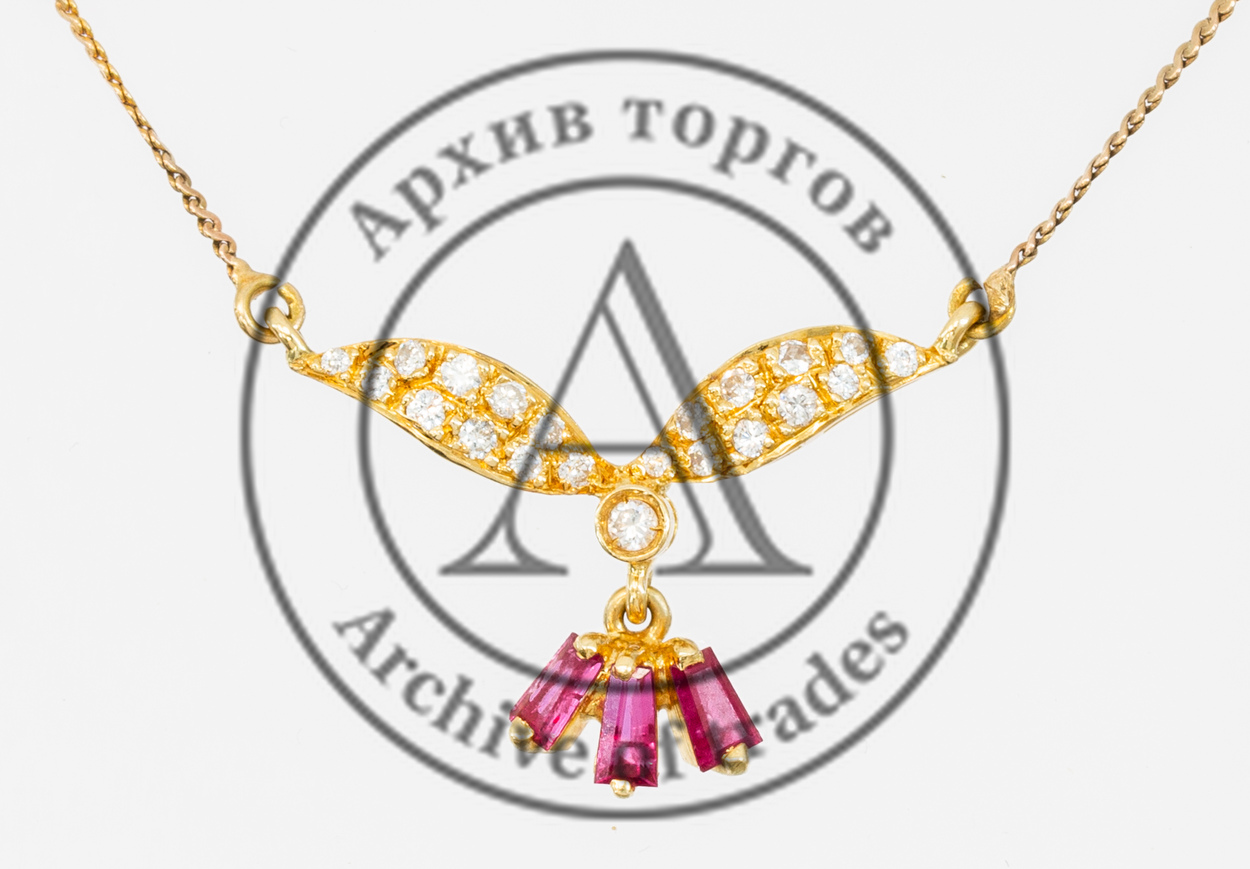 Колье с бриллиантами и рубинами