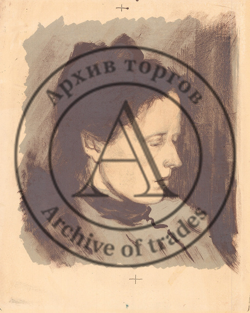 Литография с «Портрета О.Ф. Серовой» В. Серова