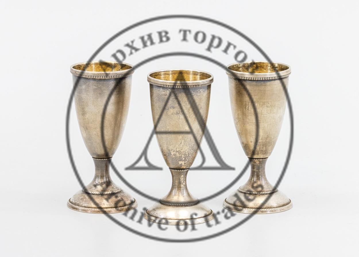3 серебряные рюмочки