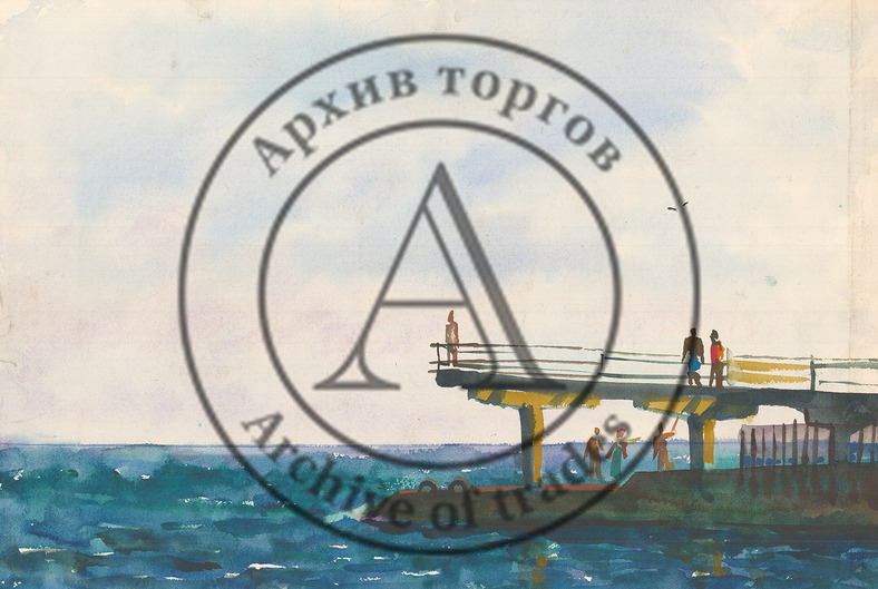 Акварель «На причале»