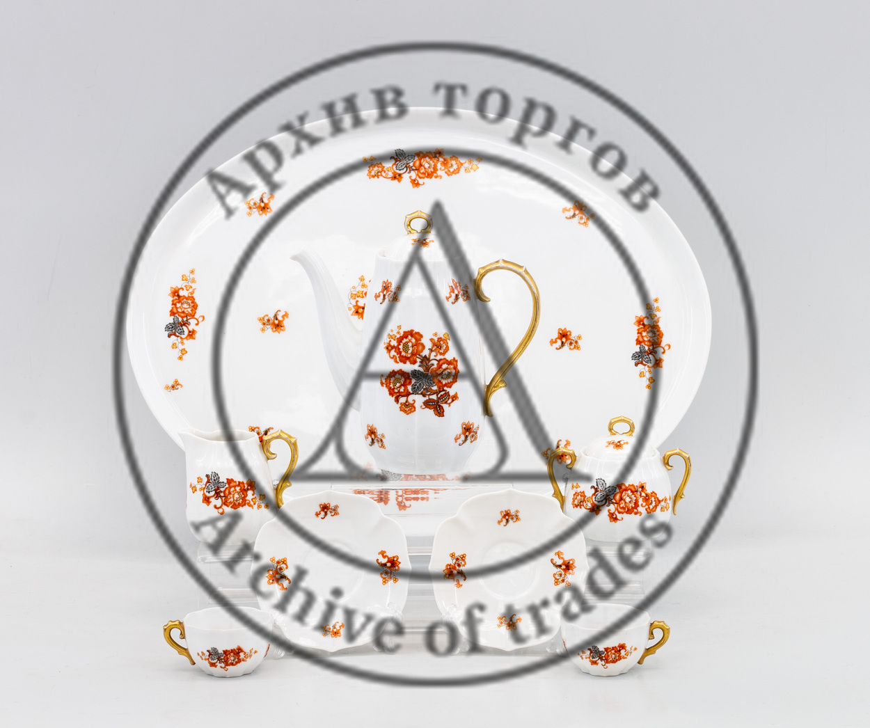 Сервиз кофейный «Тет-а-тет», на подносе