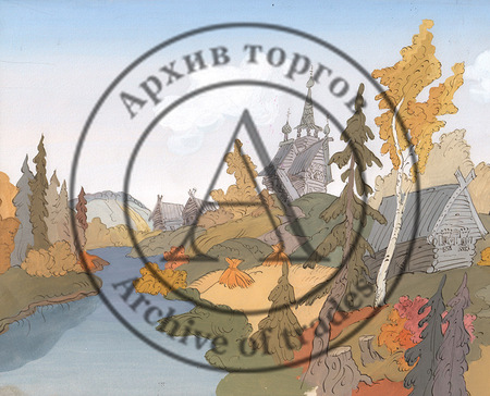 Фон из мультфильма «Петух и боярин»