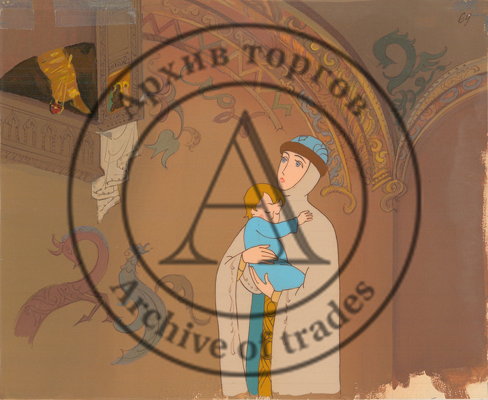 Царица и князь Гвидон (2). Фаза из мультфильма «Сказка о царе Салтане» с авторским фоном