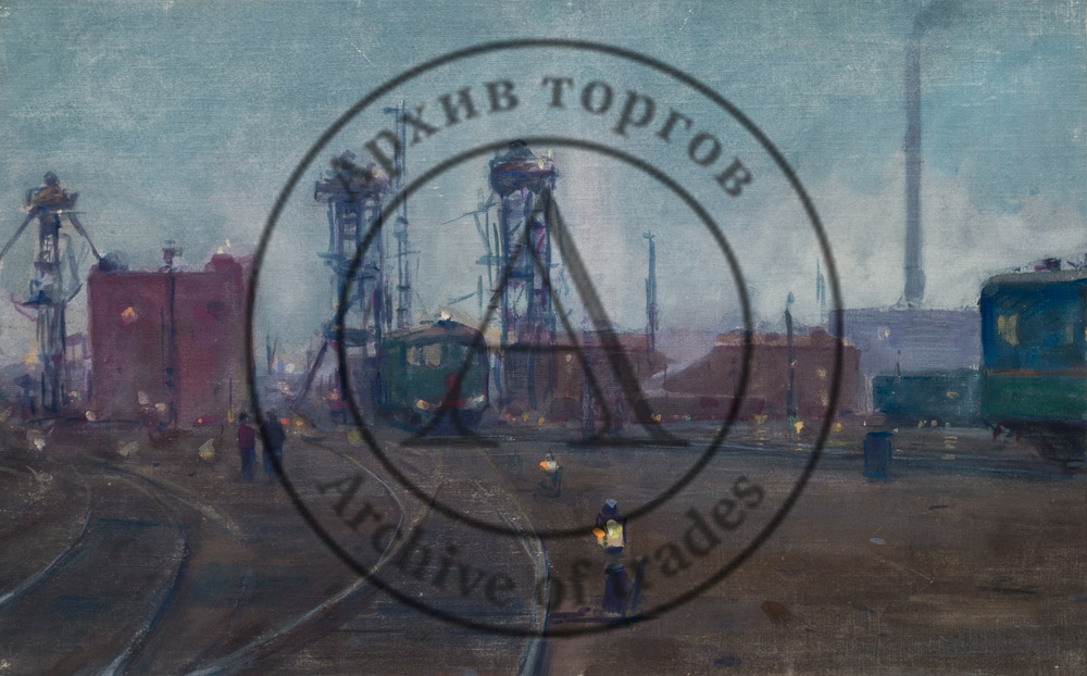 Вечером на железной дороге
