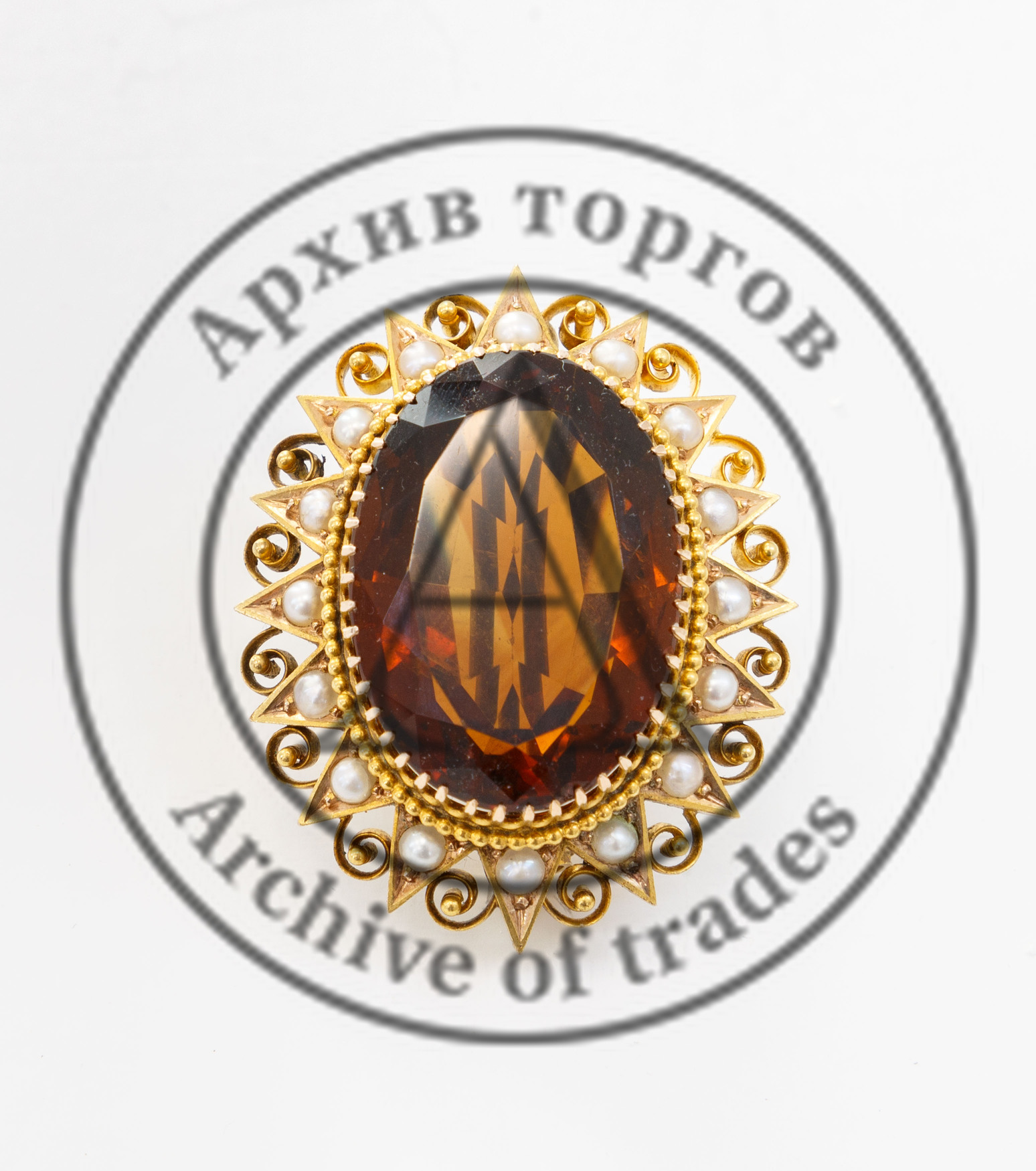 Брошь-подвеска с цитрином