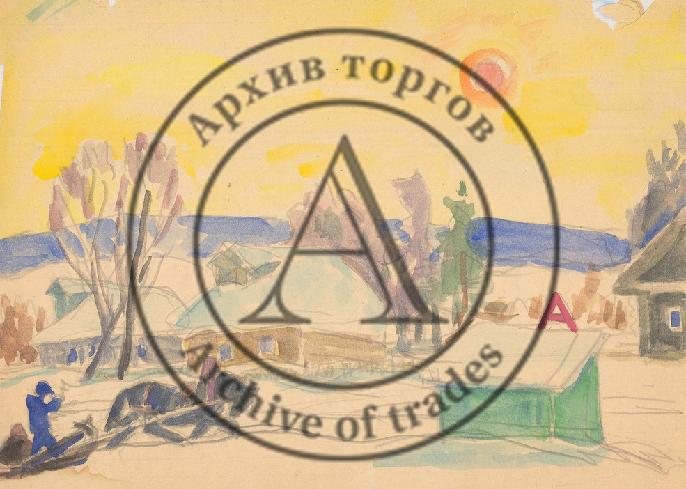 Акварель «Февраль»