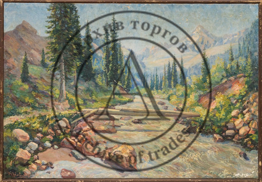 Пейзаж с горной речкой