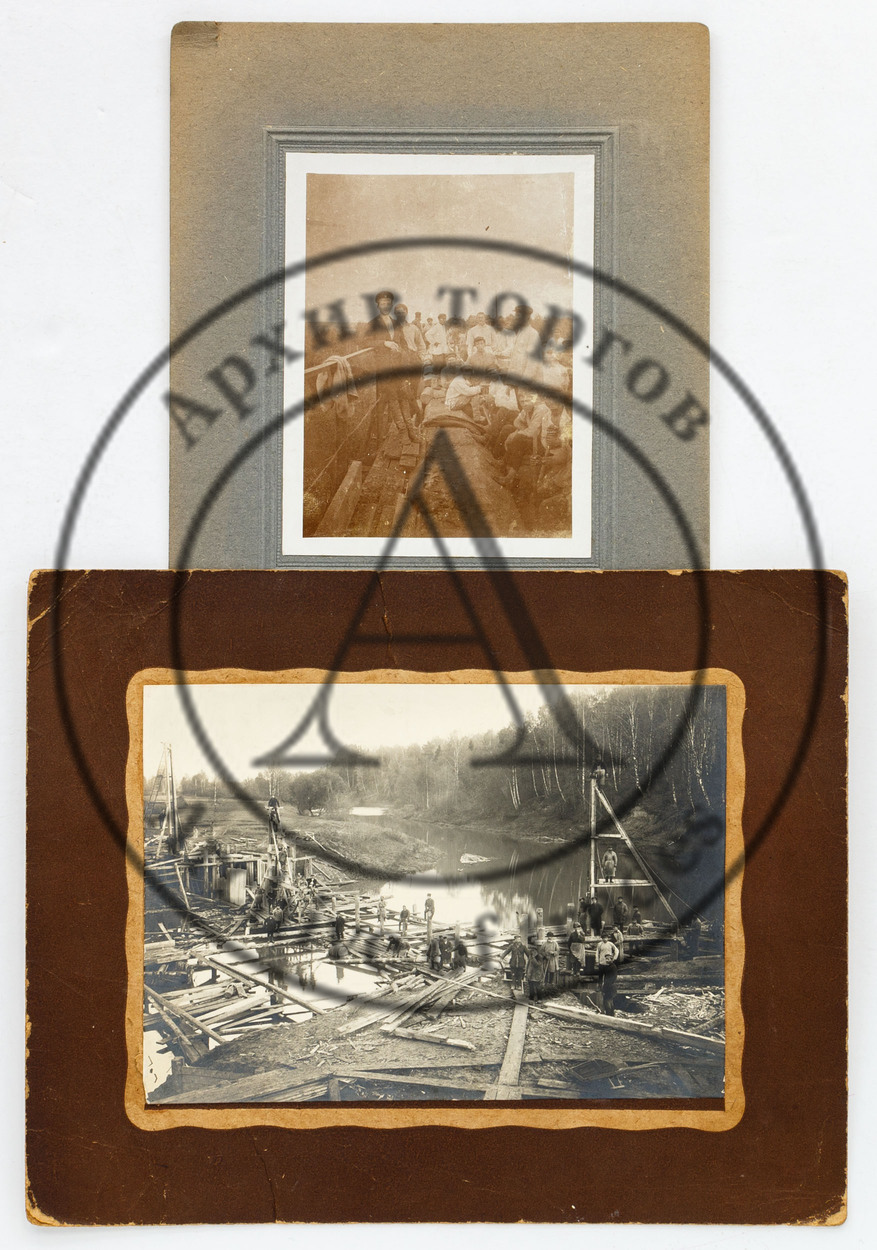 Сет из двух фотографий «Постройка моста», «Ремонт моста».