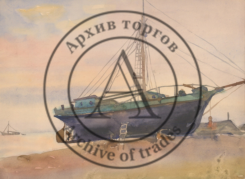 Акварель «Корабль»