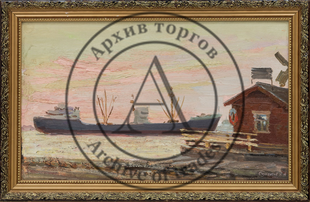 Этюд «На рейде. Лесовоз»