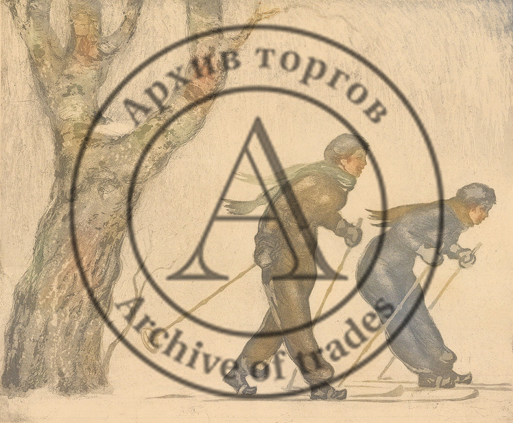Акватинта «Лыжницы»